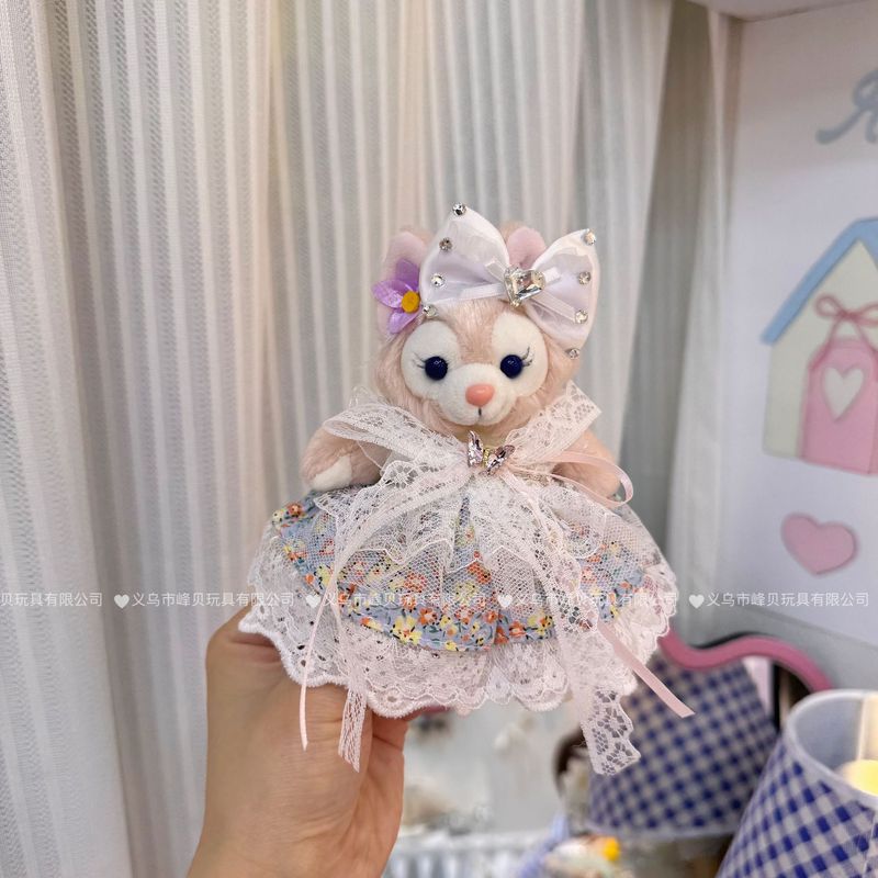 玲娜貝児の青い真珠のお姫様のスカートはぬいぐるみのかばんをつけてキーホルダーのメーカーを包んで直接販売します。|undefined