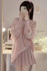 春秋粉色毛衣套装女秋季系穿搭小个子炸街两件套辣妹温柔风毛衣女