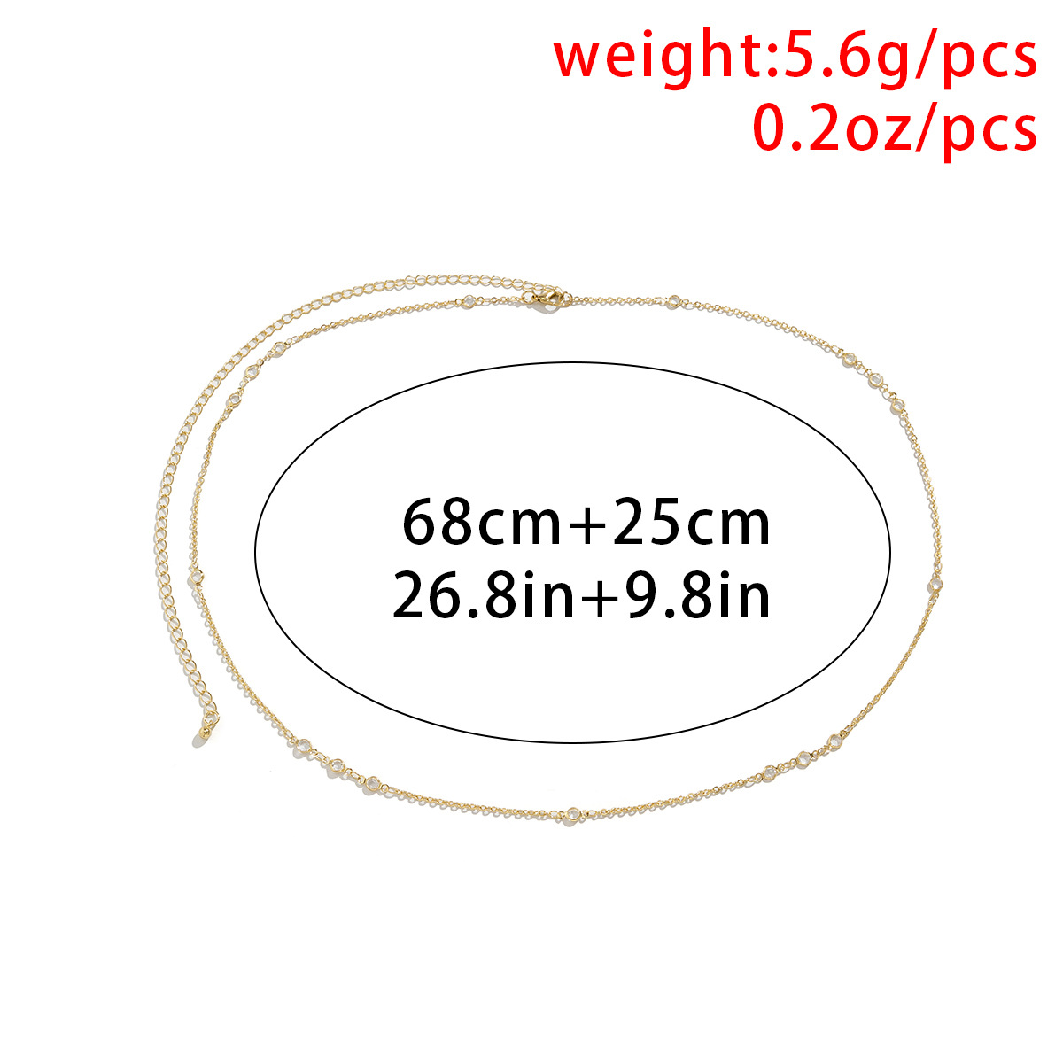 Fashion Simple Geometric Crystal-like Belt Womenu0027s Waist Chain