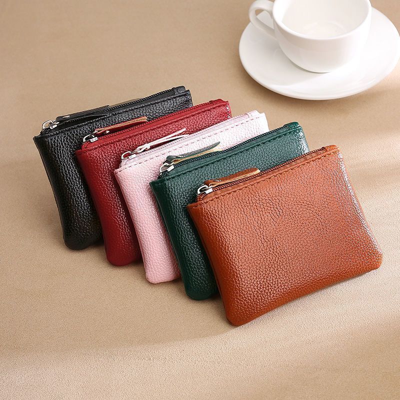Unisex New Style Pebbled Simple Zipper Coin Purse Ultra-Thin Short Card Coin Key Storage Bag Unisex New Style Pebbled Simple Zipper Coin Purse Ultra-Thin Short Card Coin Key Storage Bag
