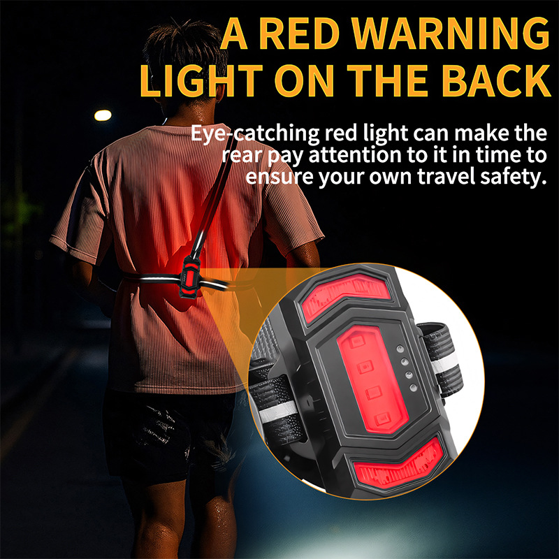 Cross-Border New Chest Night Wearable Cycling LED Multi-Light Red Warning USB Rechargeable Running Light_desvips.com