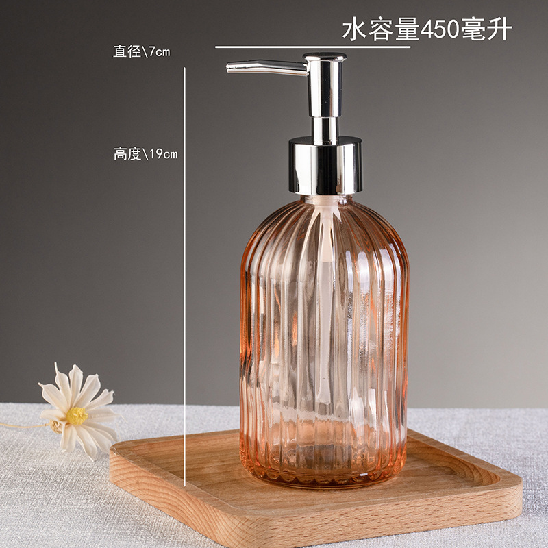 Spot al por mayor botella de desinfectante de manos botella de gel de ducha de vidrio tipo prensa desinfectante de manos botella de loción botella de champú