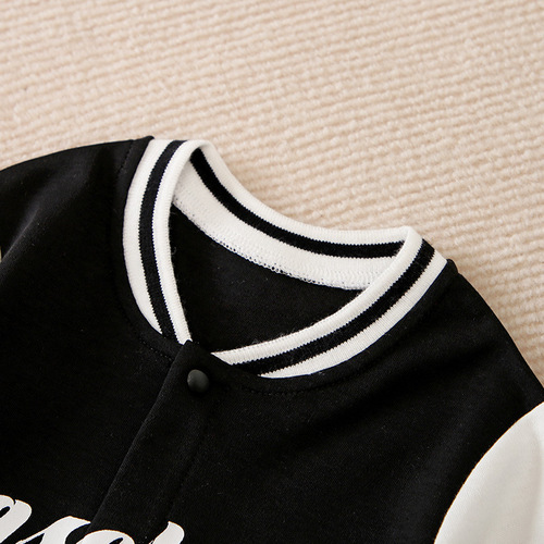 Baby boy Spring and Autumn clothes, infant one-piece baseball crawling suit, stylish long-sleeved T-shirt, INS new arrival, cotton, cross-border trade