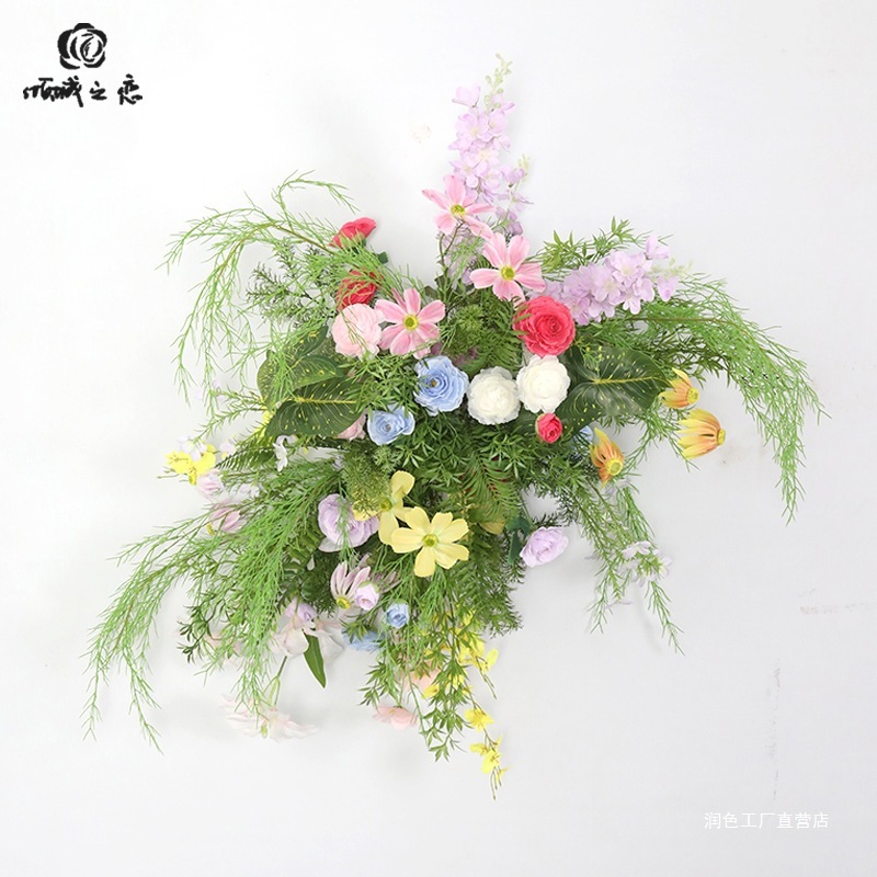 莫奈花园仿真花假花地排花场景布置婚庆花艺装饰婚礼造景挂花森系|undefined