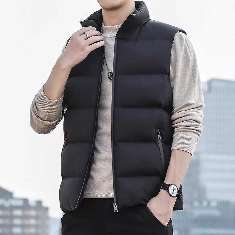Autumn and Winter New Down Vest Outer Wearing Vest Jacket Waistcoat Winter Men's plus size Warm Sleeveless Vest Jacket
