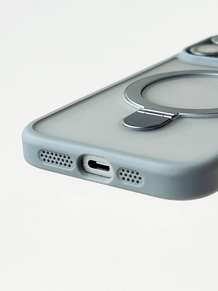 Coque magnétique givrée avec protection objectif pour iphone_voghion.com