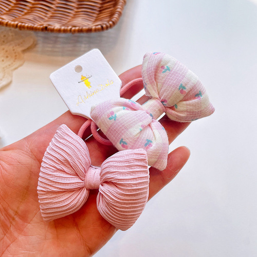 Children's hair tie little girl's cute cotton bow rubber band baby headband Korean style girl's headwear