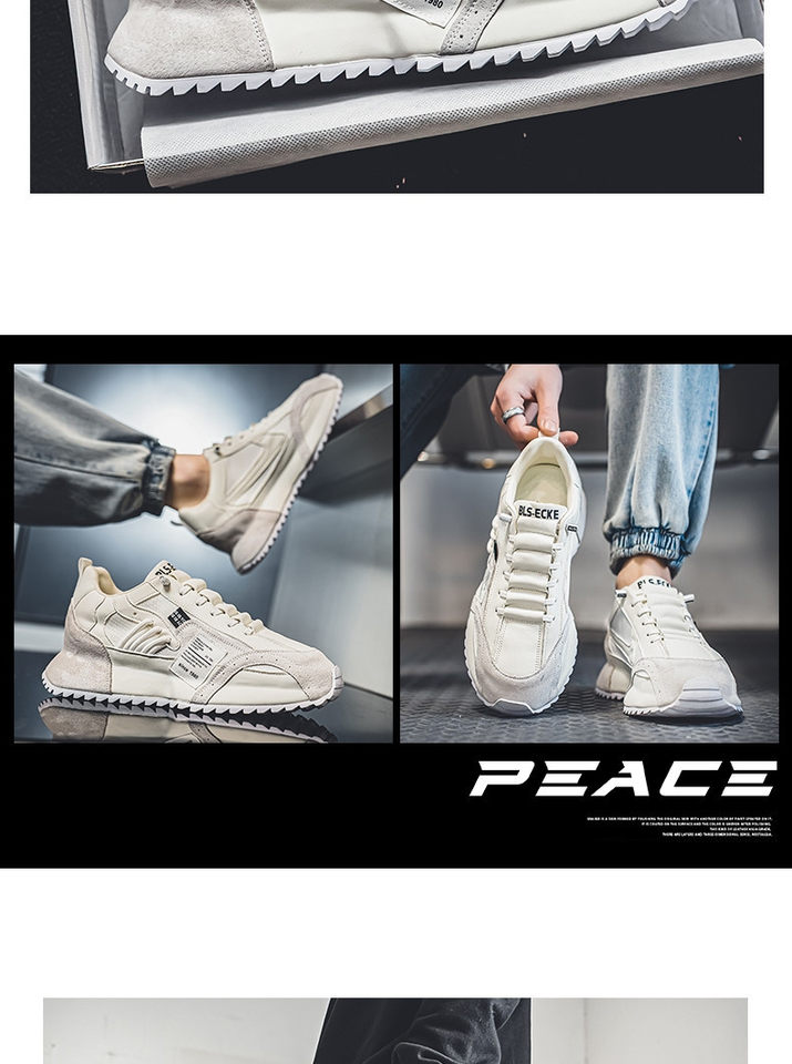 Giày thể thao nam sneaker thoáng khí đế cao su gót thấp tăng chiều cao — C681 màu trắng, C681 màu xanh lá, C681 màu đen chi tiết 14