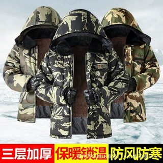 棉服棉袄冬季男士加绒加厚户外短款棉服冷库防寒服工作劳保棉大衣
