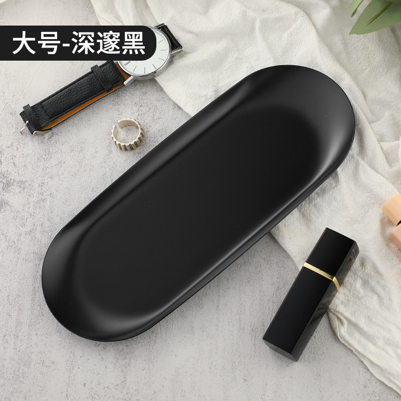 メーカーソースins風ステンレス金属トレイ女子化粧品アクセサリー盤家庭用収納皿スポット|undefined