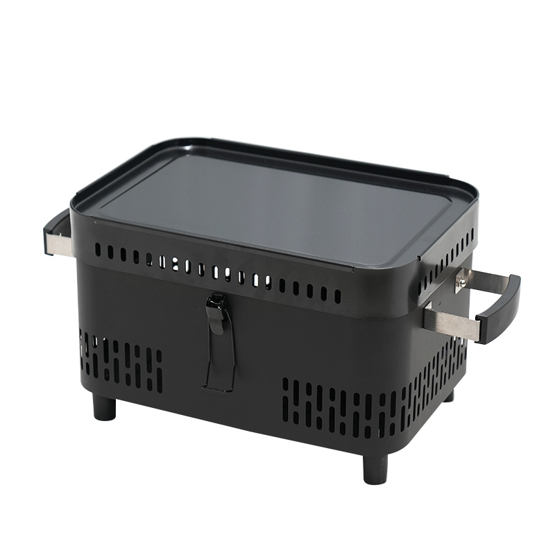 Barbacoa de camping de doble uso con tabla de cortar para freír y asar, parrilla al aire libre, parrilla de mesa portátil, estufa de camping al aire libre