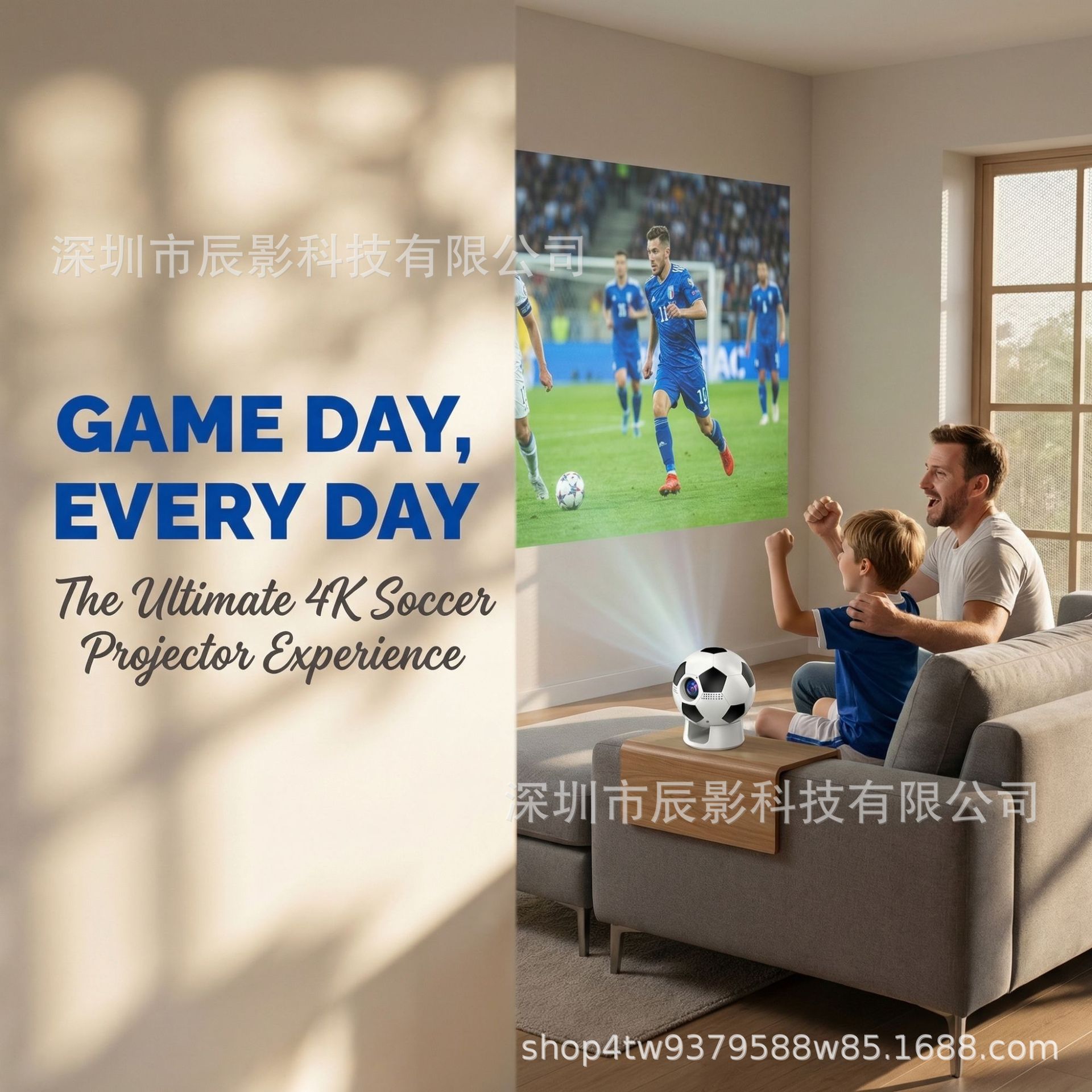 Cross-Border Hot Selling F20 High-Definition Portable Football Projector Electric Focus Wifi Android 4K Ptz Home Theater