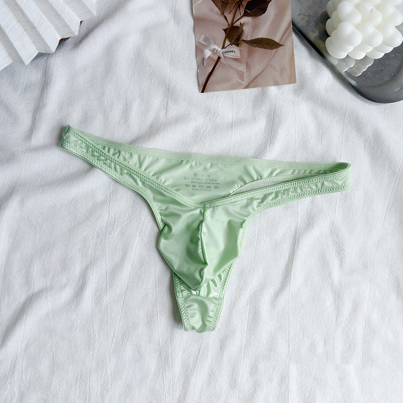 Nuevos calzoncillos de seda de hielo para hombres de cintura baja, pantalones de tela lisa y resbaladiza, pantalones delgados y sensuales para hombres y jóvenes image 8