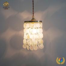 ☥北欧全铜贝壳吊灯日式复古卧室床头设计师吧台风铃衣帽间餐厅吊