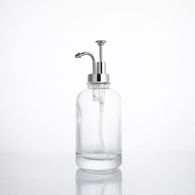Botella de desinfectante para manos Botella de vidrio acondicionador de cabello champú de hotel Botella transparente de presión doméstica botella dividida de gel de baño image 8