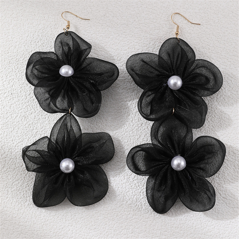 1 Pair Sweet Flower Epoxy Cloth Ear Hook display picture 8