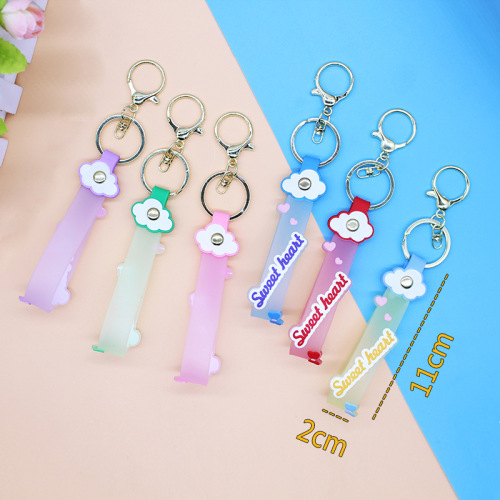 Three-dimensional English keychain pendant PVC trendy toy doll silicone leather rope cute backpack accessories advertising small gifts