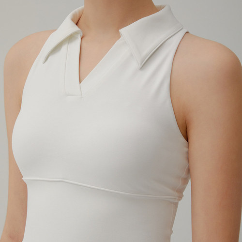 New temperament POLO collar tennis vest breathable sports fitness clothing high elasticity quick drying yoga clothing vest with chest pad