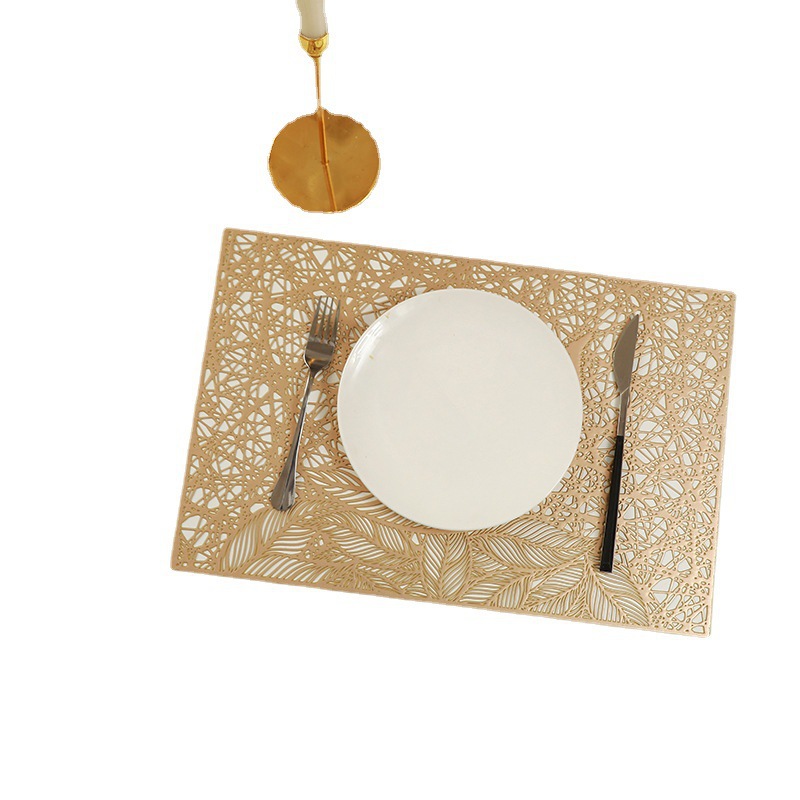 Paso en Venta caliente estilo simple mantel aislamiento occidental mantel nuevo oro PVC restaurante café estera decorativa al por mayor