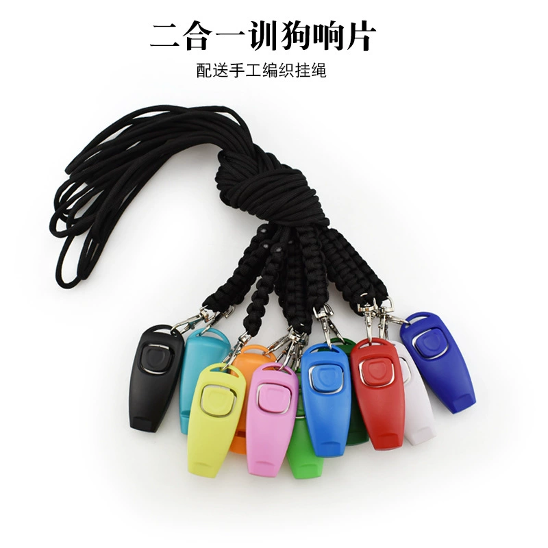 Кликер 2-в-1 с шнурком-узелком для дрессировки животных, звуковой инструмент для тренировок, кликер для выгула питомцев