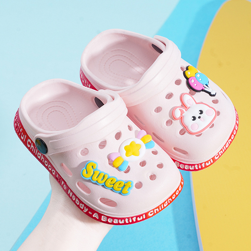 Zapatillas para niños verano niño antideslizante bebé baño 2-7 años bebé Baotou linda niña agujero 2 sandalias