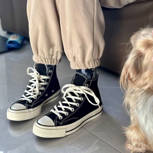 Yutian 1970s Canvas Shoes Campus High-top Male and Female Students Classic Blue-soled Versatile Sneakers One Size Larger