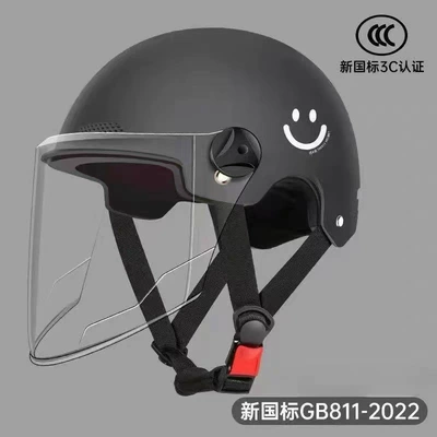 helmet for men and women, summer: Motosiklet kaskı (dəbilqə) - class-a-new-national-standard-high-definition-long-mirror-matte-black