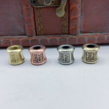 古依饰品龙行天下黄铜转运珠配件紫铜桶珠刀坠白铜手链串珠配饰珠