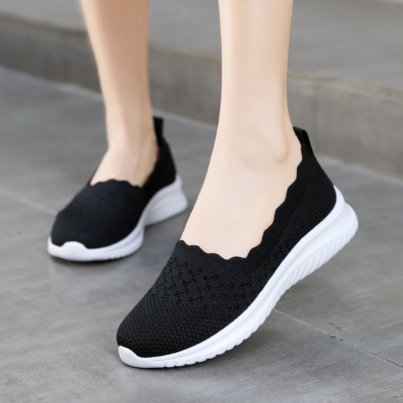 36-42 Summer Breathable Mother Shoes Middle-aged and Elderly Shoes Casual Flying Mesh Shoes Soft Sole Lightweight Large Size Women's Shoes