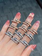 蛇骨戒指女纯银个性设计感轻奢小众镀18k玫瑰金情侣蛇形对戒 指环