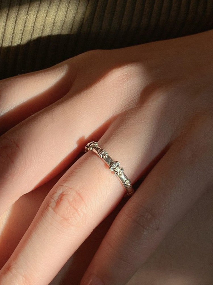 Retro Flower Copper Open Ring 1 Piece