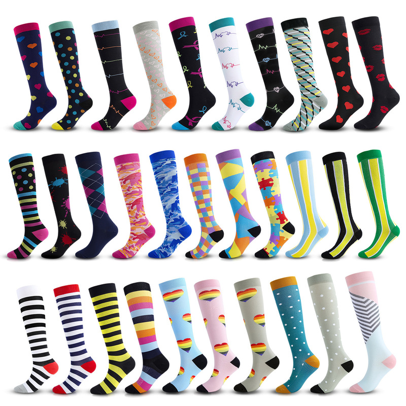 Amazon Stretch Socks Cycling Long Tube Compression Socks Men and Women Calf Outdoor Fitness Running Sports Pressure Socks
