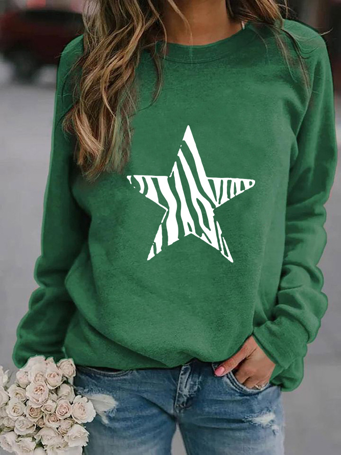 Mujeres Sudadera Manga Larga Sudaderas Con Capucha Y Sudaderas Impresión Casual Estrella display picture 2