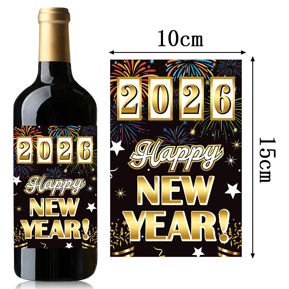 2024 año nuevo fiesta decoración pegatinas traje nuevo año fiesta decoración suministros botella de vino pegatinas adhesivas