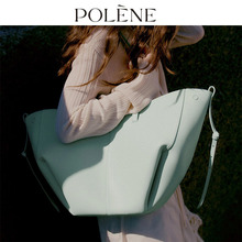 跨境法国现货翅膀包牛皮大容量托特包褶皱手提单肩腋下女包