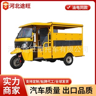 油電同款客貨兩用嘟嘟車 把式方向盤可選 非洲出口電動三輪摩托車