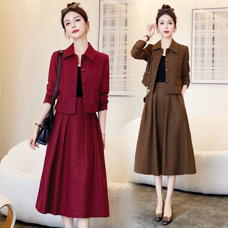 Mother-In-Law Wedding Banquet Suit Dress for Women 2025 Spring New High-End Wedding Mother Dress Suit Two-Piece Set