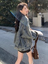 复古水洗做旧牛仔外套女早春秋新款韩版港风设计感短款小个子