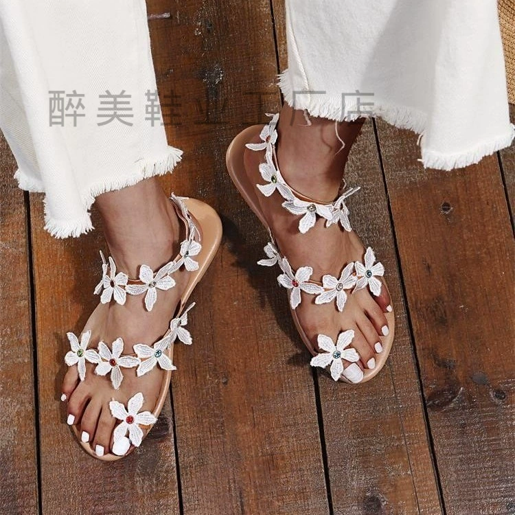 [2020 Flower Womens Summer Shoes Sandals босоножки]