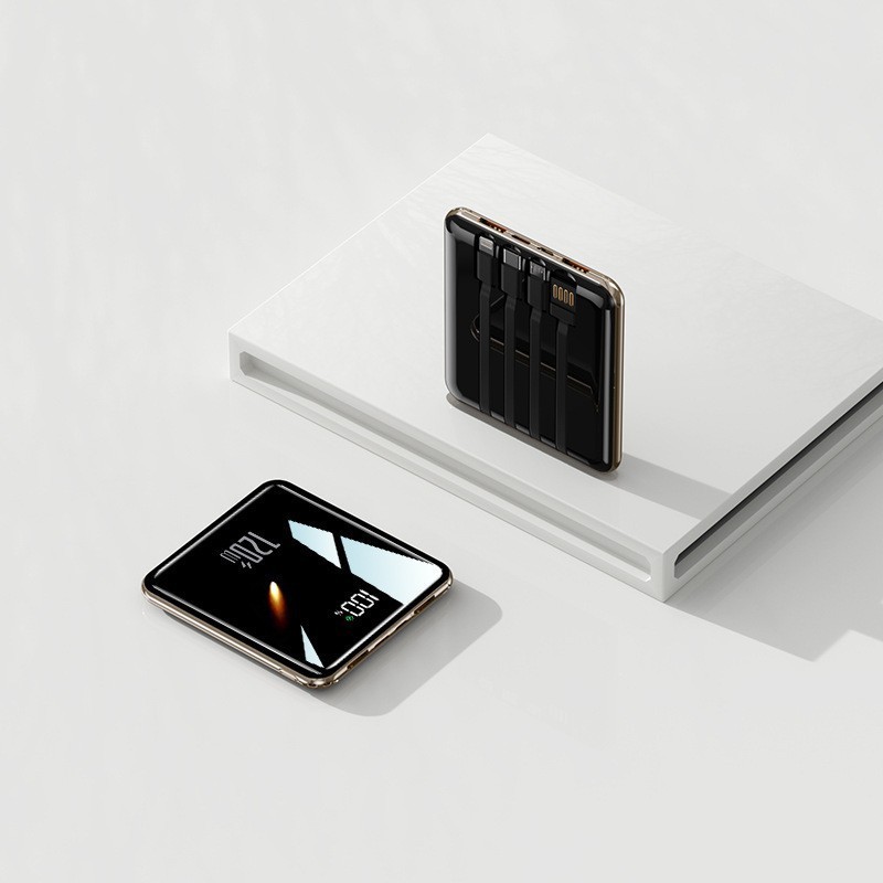 充电宝3c认证小巧跨境便携快充自带线移动电源powerbank数据线|undefined