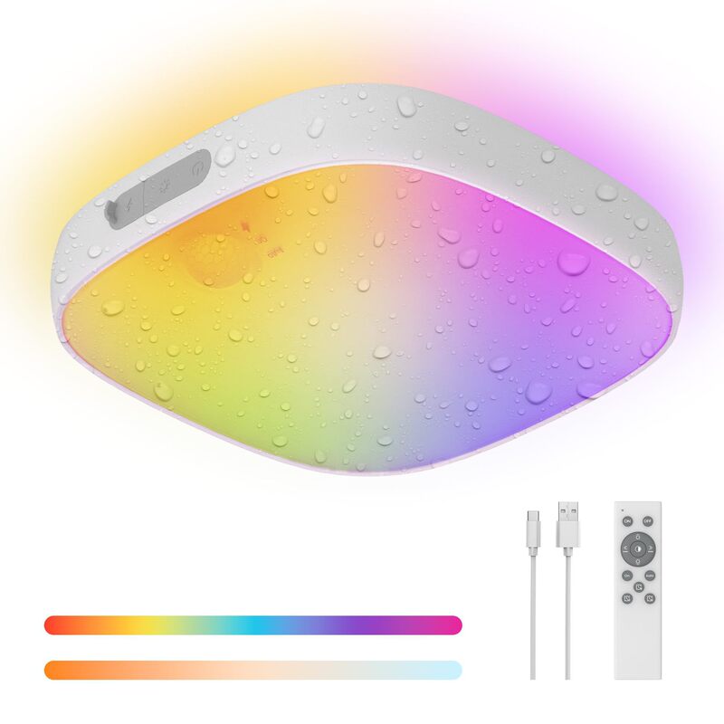 Shower light IP65 waterproof motion-sensing ceiling light rechargeable corridor hallway closet remote control light