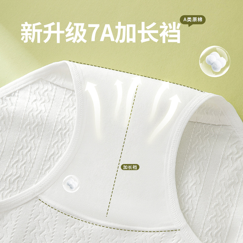Algodón crudo algodón para bebés sin impresión y sin fluorescencia entrepierna alargada entrepierna antibacteriana 7A ~ Calzoncillos de algodón para mujer de algodón para bebé