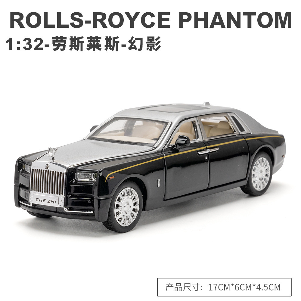Coche de aleación modelo de coche 1:32 rollos Phantom sonido luz tire hacia atrás coche de juguete música modelo decoración colección