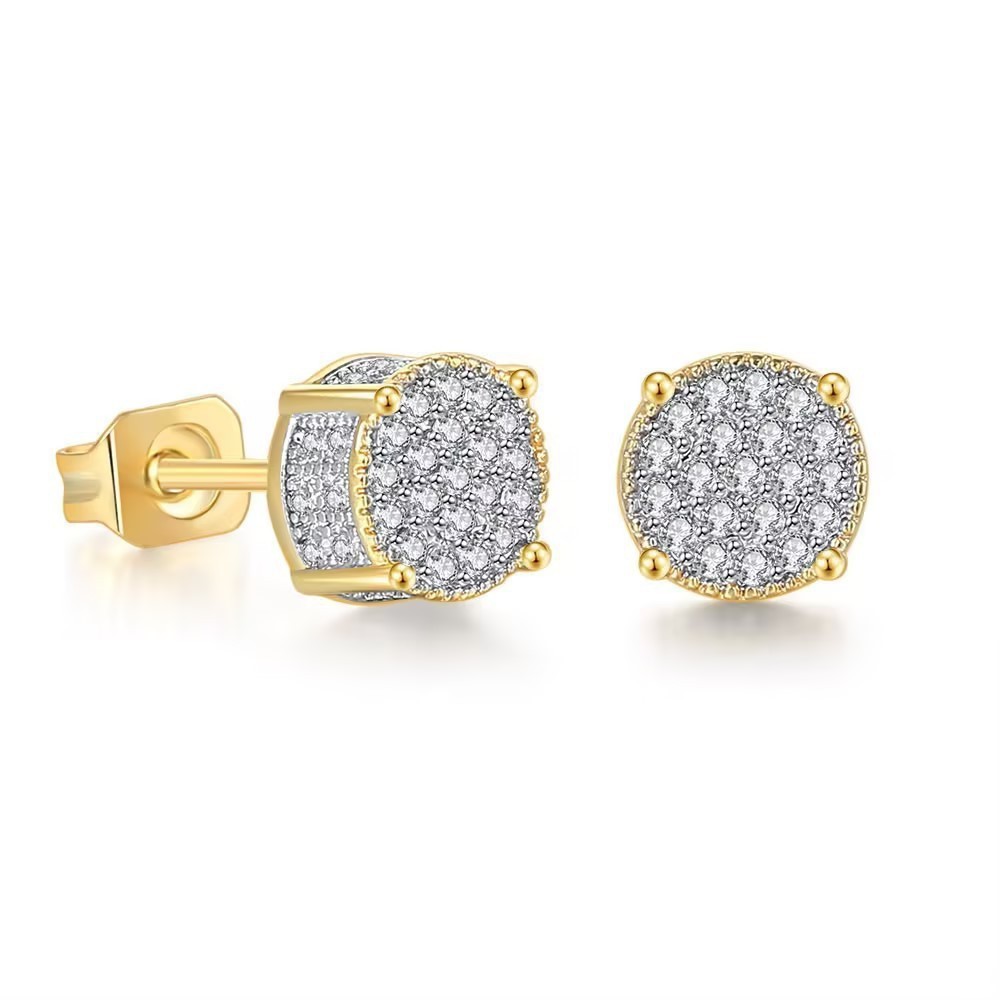 X432-B (manhao stone micro-embedded earrings) gold pair
