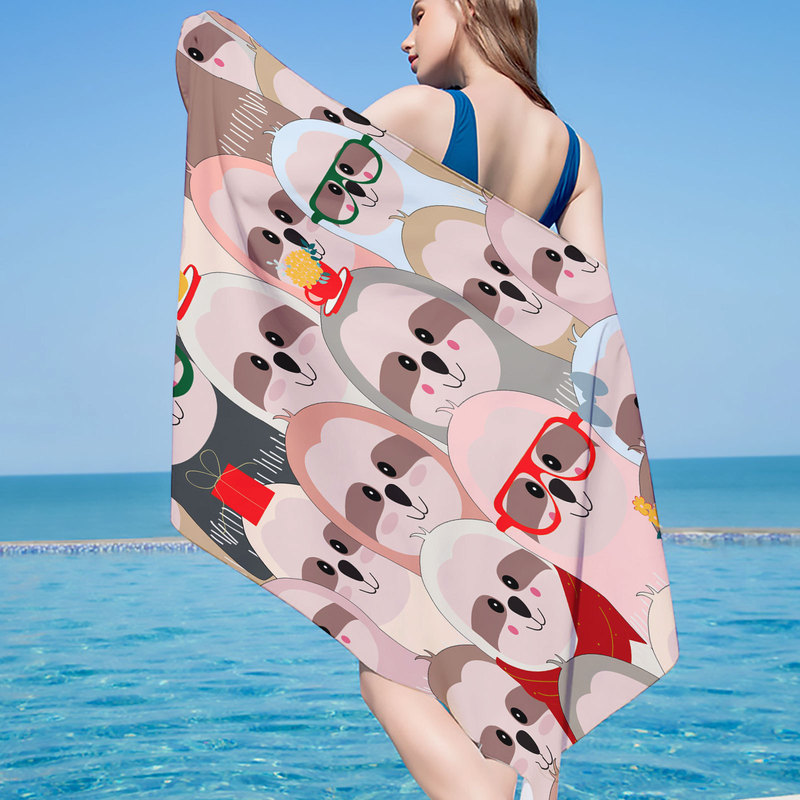 Cross-border special for lazy beach bath towel magic bath towel 3D digital printing square scarf Sloth style buckle wearable square towel Cross-border special for lazy beach bath towel magic bath towel 3D digital printing square scarf Sloth style buckle wearable square towel