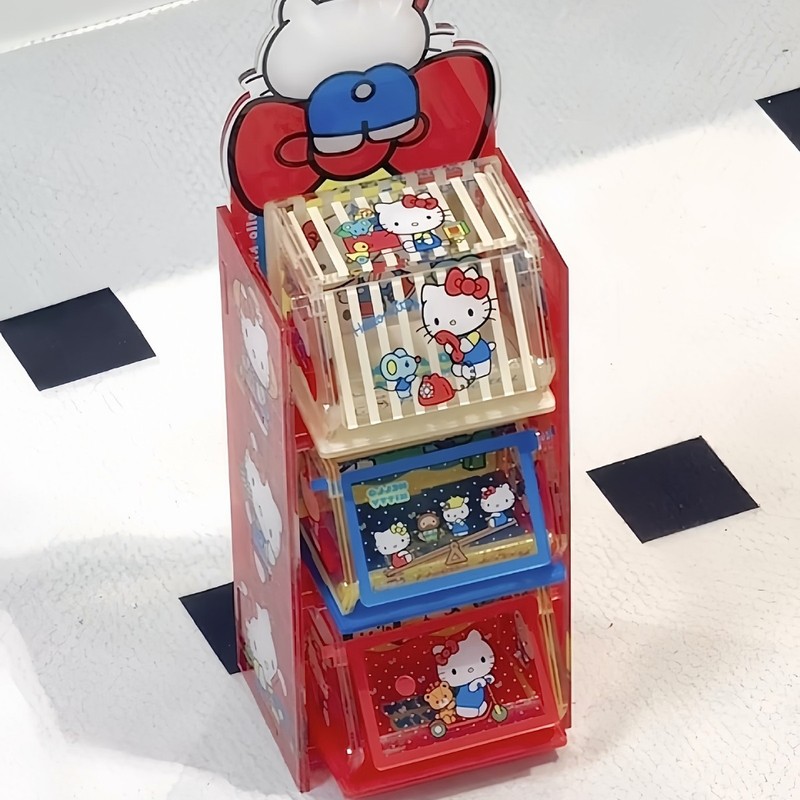 小紅書と同じかわいいハローキティ収納ボックスアクリル kt 猫キャンディボックスフリップトップデスクトップ収納ラック|undefined