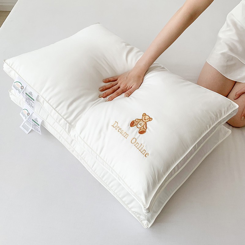 60 pieces of A-class maternal and infant-level Plat Hotel Pillow with non-fluorescent 100% cotton filling, neck support pillow for comfortable sleep