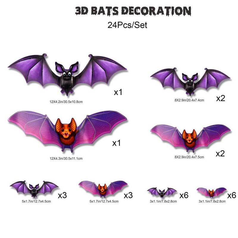 クロスボーダー立体ハロウィンLEDナイトライトコウモリスパイダーフェスティバルパーティーガレージ装飾PET発光フラッシュウォールステッカー|undefined