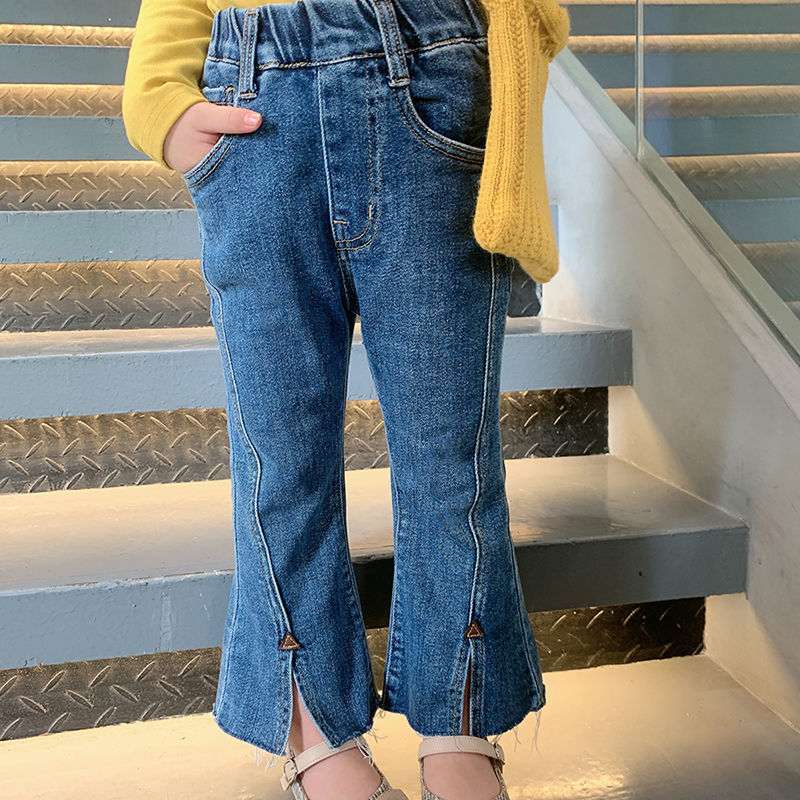 2026 primavera y otoño nuevos jeans de chicas extranjeras para bebés pantalones largos para niños coreanos