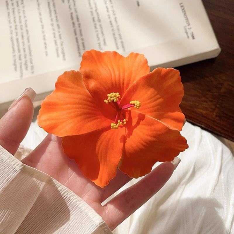 5#Horquilla de frangipani naranja de unos 10 cm.
